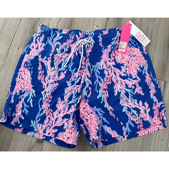 Lilly Pulitzer Other - Lilly Pulitzer Men’s Capri Swim Trunks Borealis Blue Swim On Over Sz MEDIUM $98